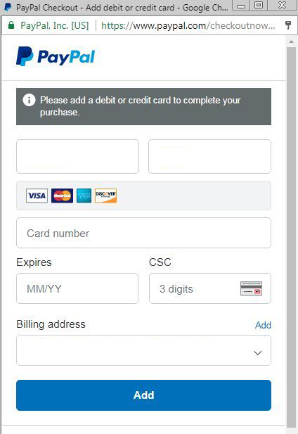 paypall credit Card